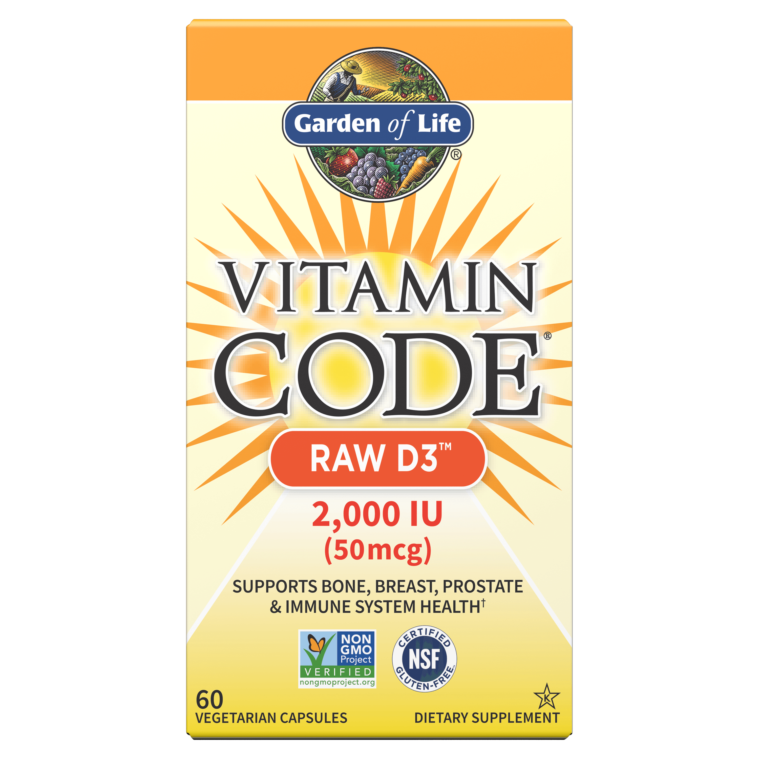 Witamina D3 2000 IU RAW Garden of Life