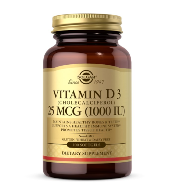 SOLGAR Witamina D3 1000 IU 25 mcg